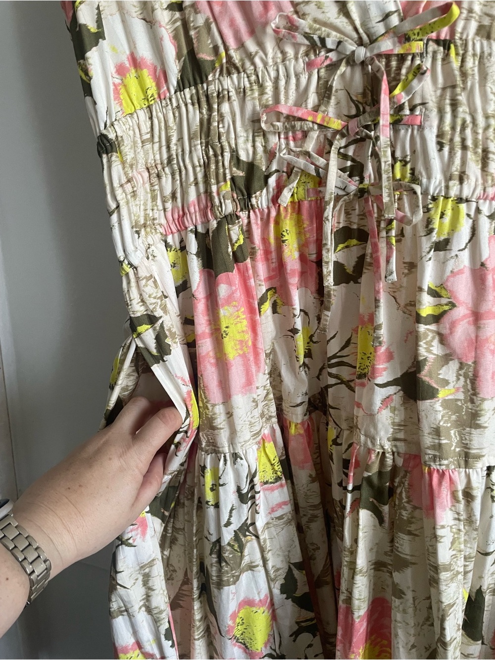 Pre-Owned.Derek Lam 10 Crosby Tora Floral Dress. Pink & Yellow. Great Condition - Picture 12 of 16